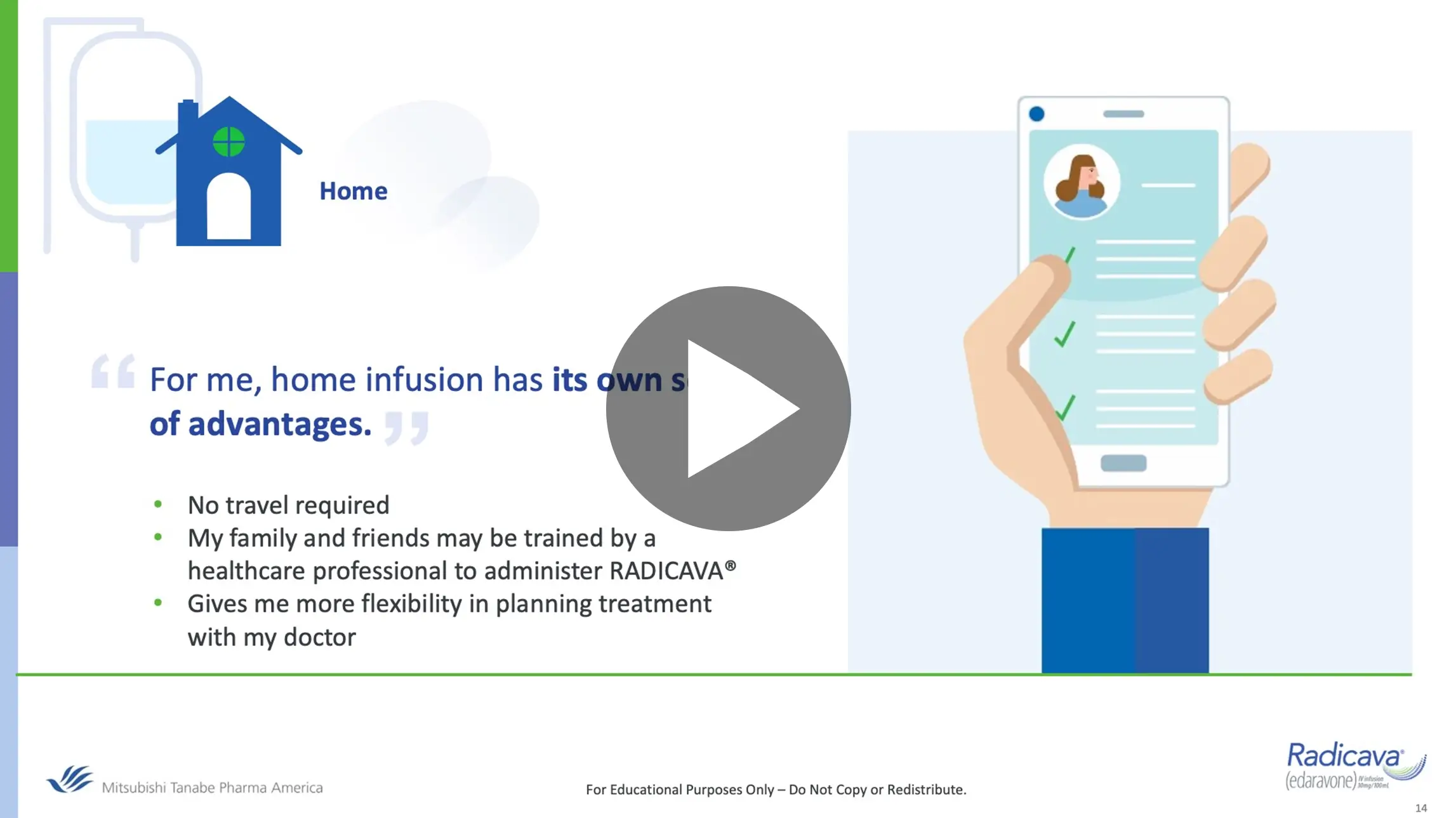 Sunny discusses her infusion experience with RADICAVA®